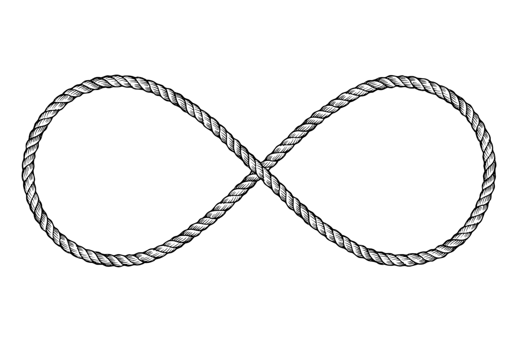 A rope forms an infinity symbol.